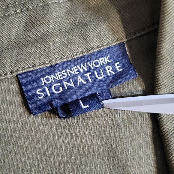 Jones New York Green Denim Jean Jacket Large Vintage - Picture 3 of 16